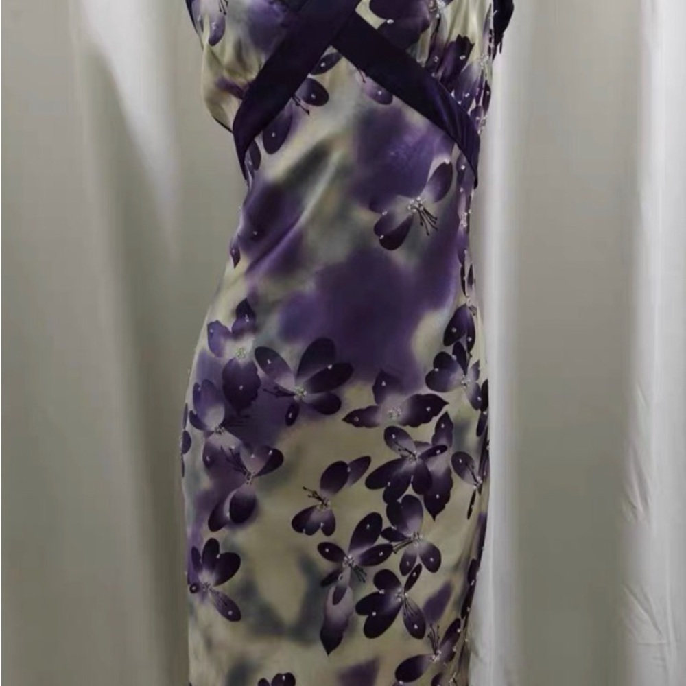 Elegant Purple Floral Dress